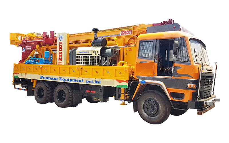 DTH Drilling Rig with Hydraulic Rod Changer with Mud Pump